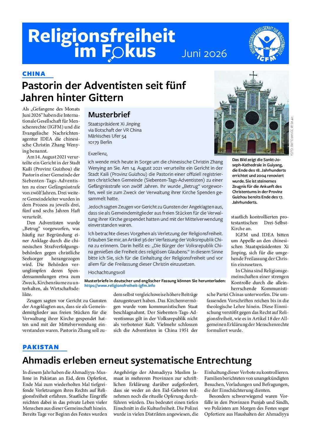 Religionsfreiheit im Fokus Juni 2026